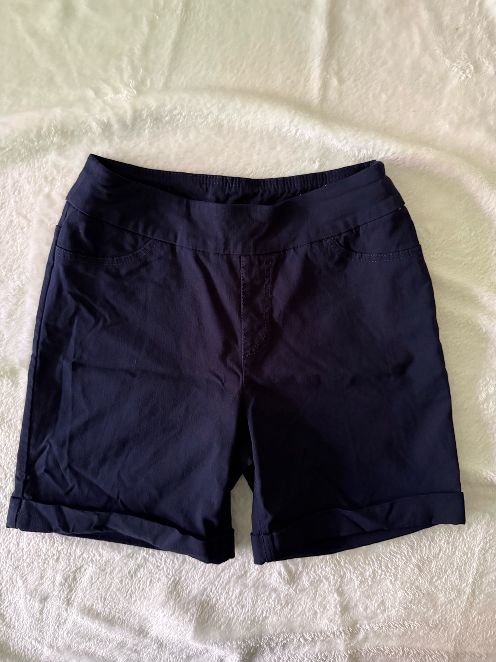 Soft Surroundings Harper Pull On Navy Blue Stretch Shorts XS